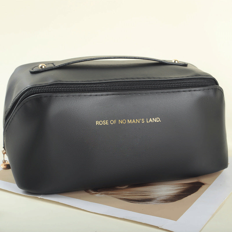 Waterproof PU Leather Makeup Bag – Large Capacity Travel Toiletry Organiser