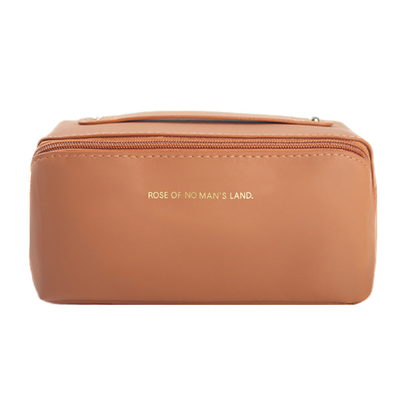 Waterproof PU Leather Makeup Bag – Large Capacity Travel Toiletry Organiser